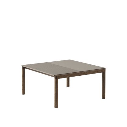 Muuto, Couple Coffee Table, 2 Tiles, 1 Plain 1 Wavy - Taupe/Dark Oiled Oak