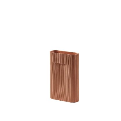 Muuto, Ridge Vase, Terracotta, 13.8"